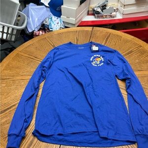 New with Tags KU Jayhawks Champion Royal Blue Long Sleeve Tee with Branded Tag